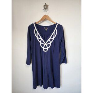 Lilly Pulitzer Blaire true navy blue mini shirt dress L